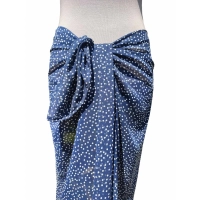 Chusta plażowa spódnica - eleganckie granatowe PAREO groszki